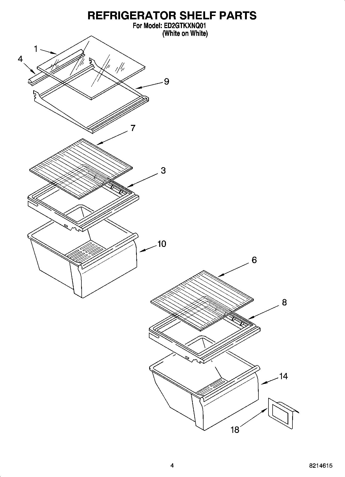 03 - REFRIGERATOR SHELF PARTS