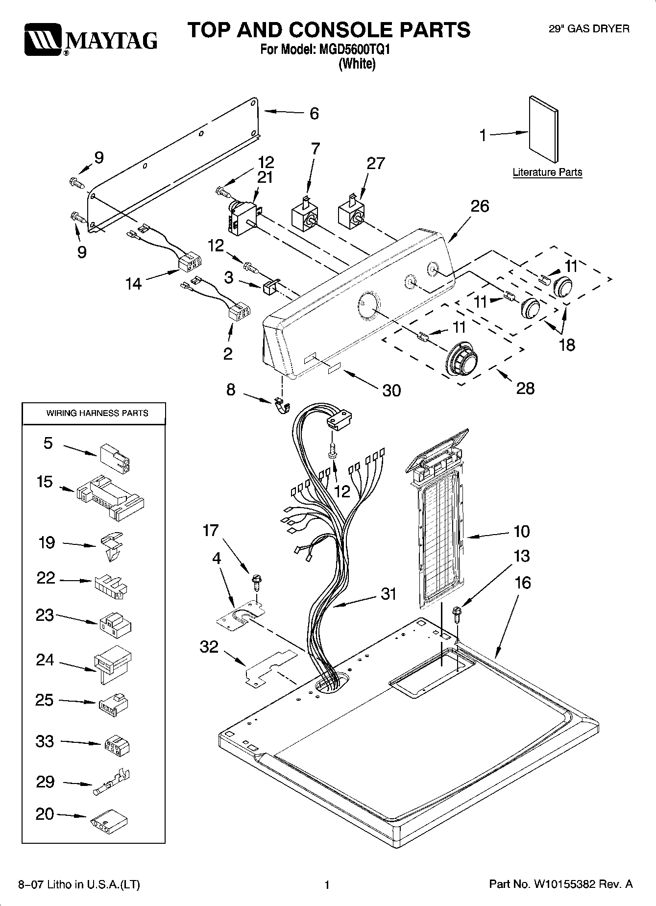01 - TOP AND CONSOLE PARTS