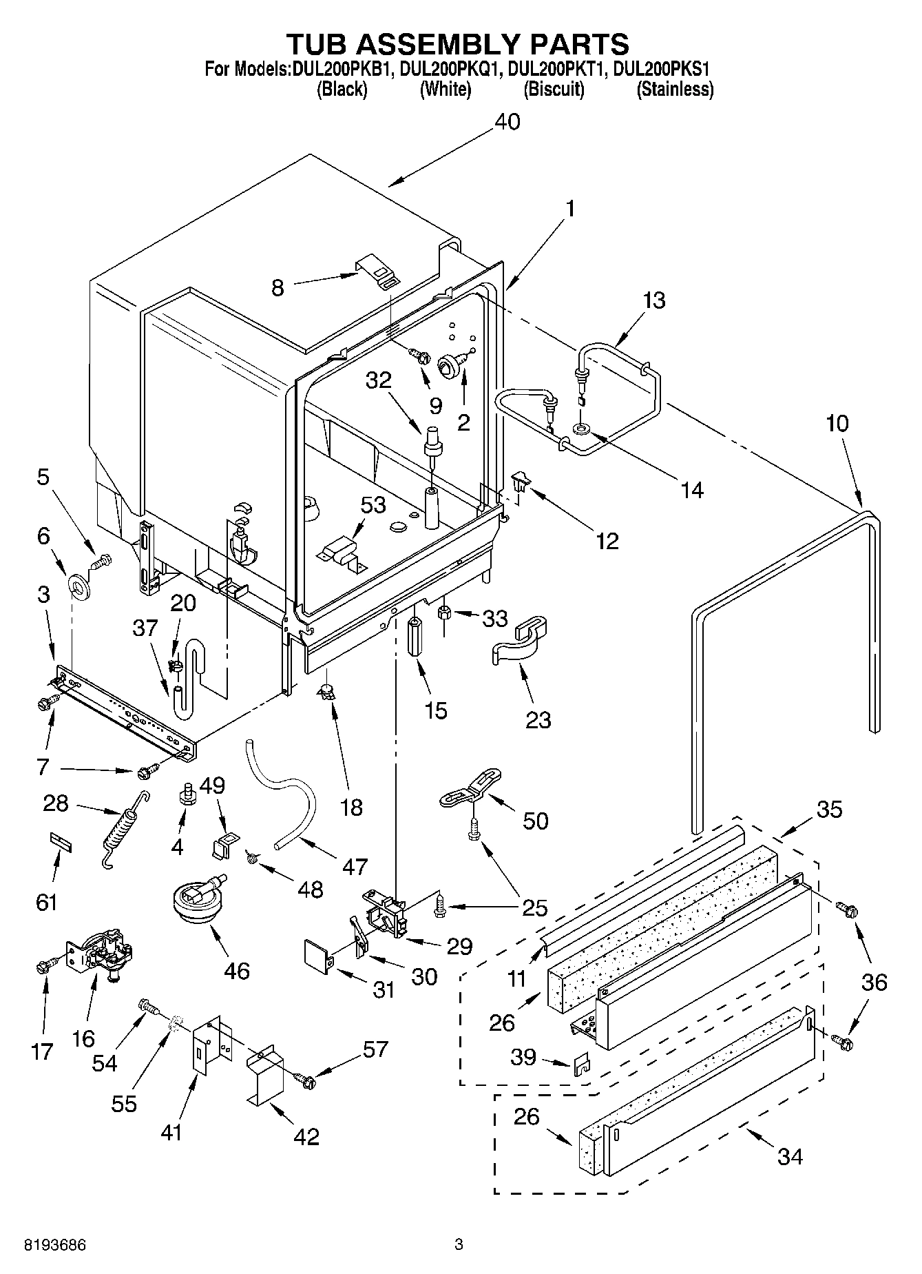 03 - TUB ASSEMBLY PARTS