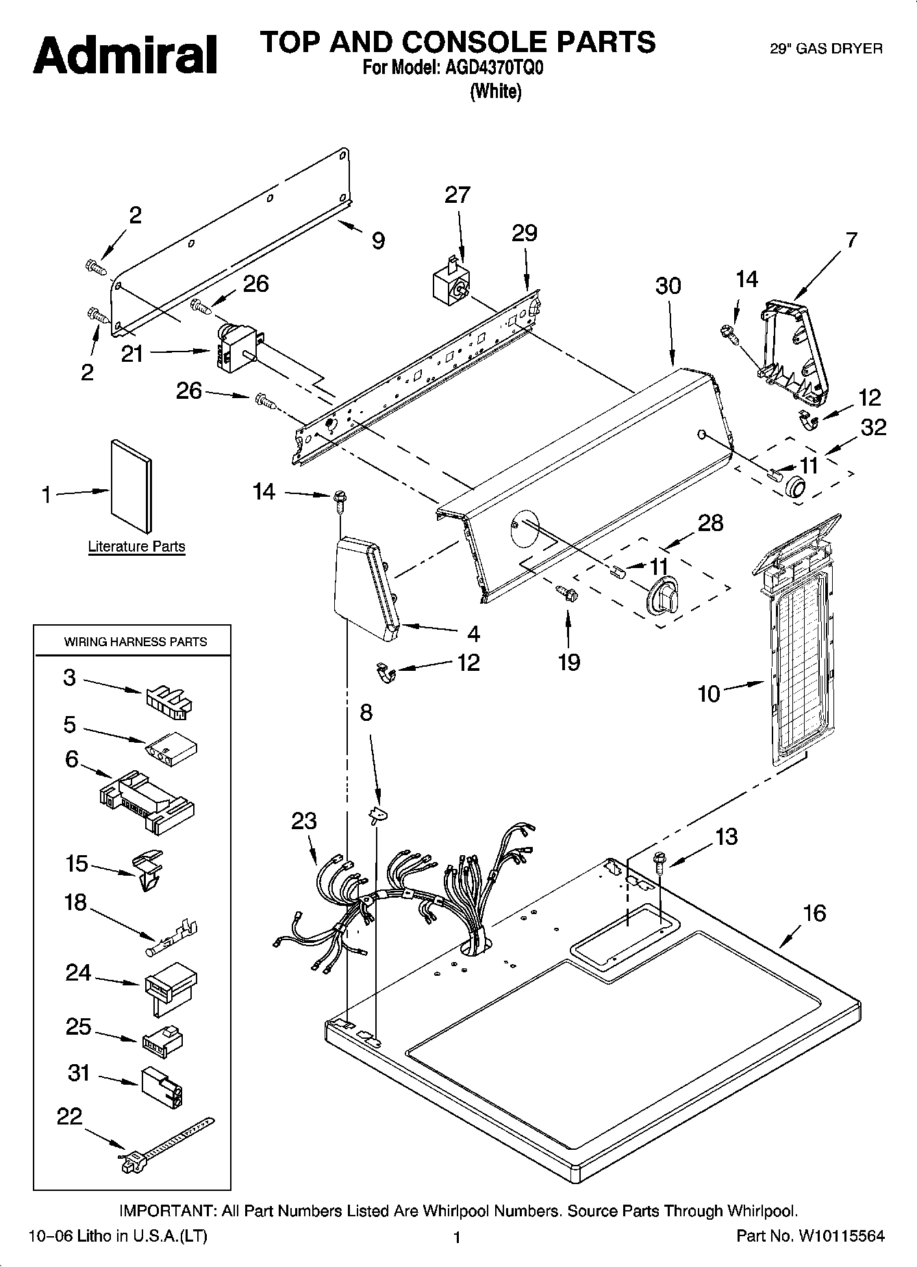 01 - TOP AND CONSOLE PARTS