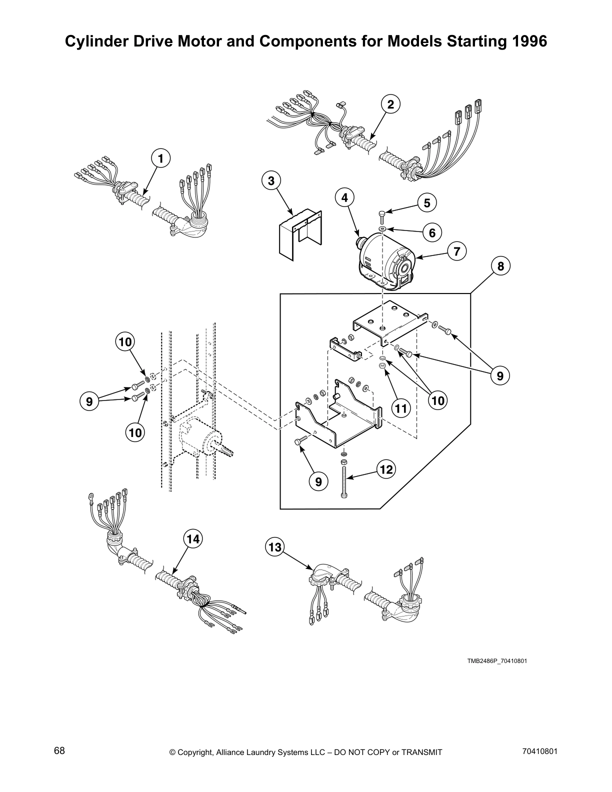 Cylinder Drive Motor and Components for Models Starting 1996