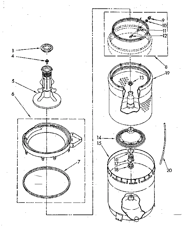 AGITATOR, BASKET AND TUB PARTS