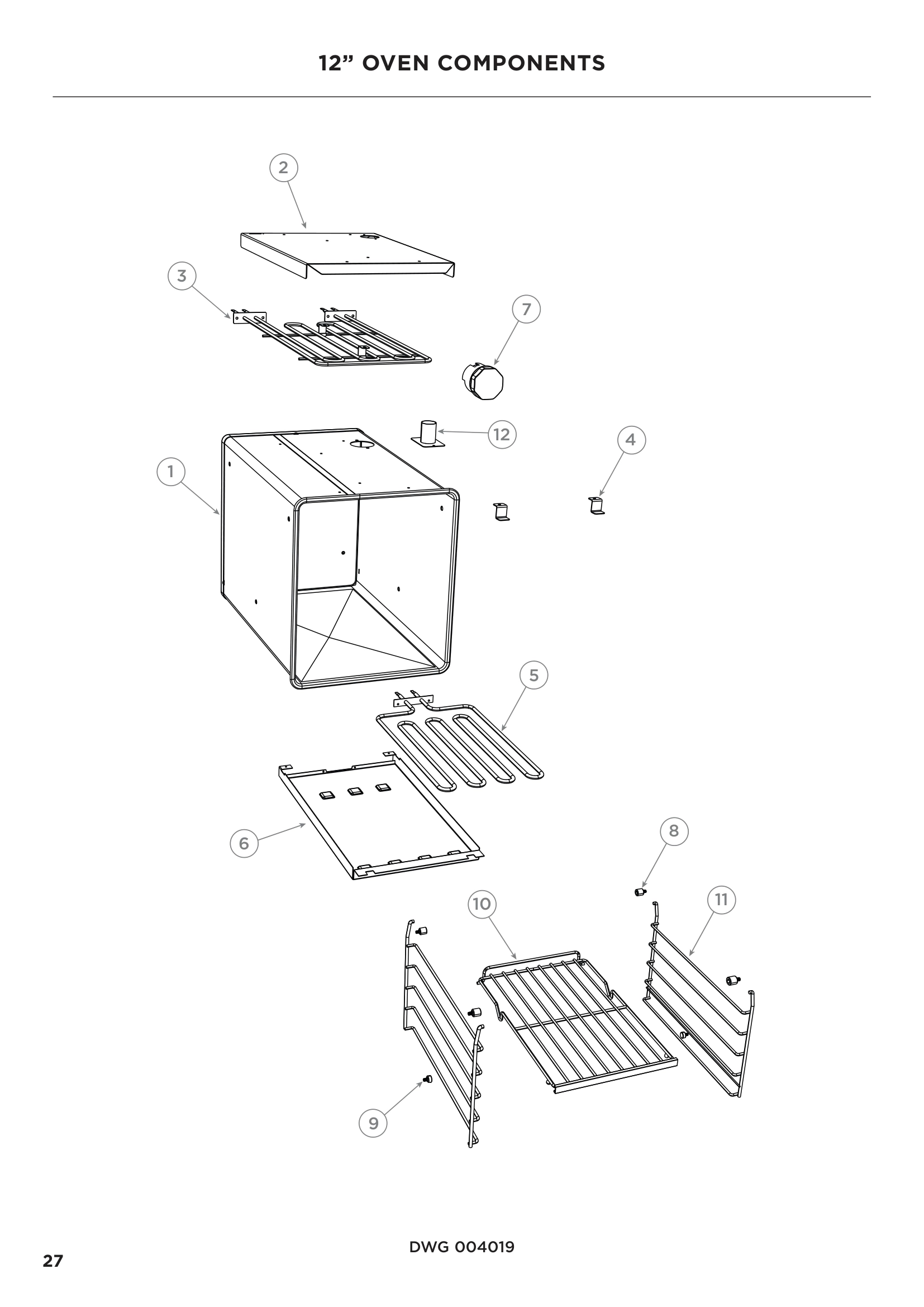 12” OVEN COMPONENTS