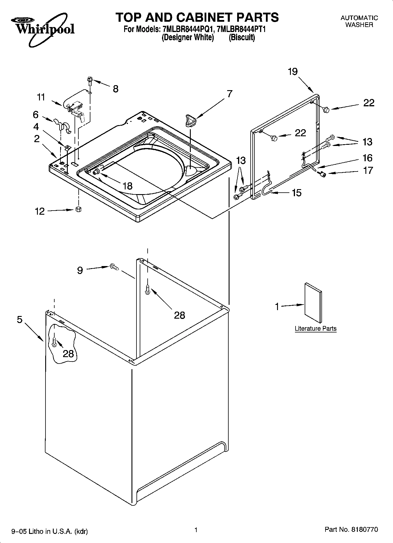01 - TOP AND CABINET PARTS