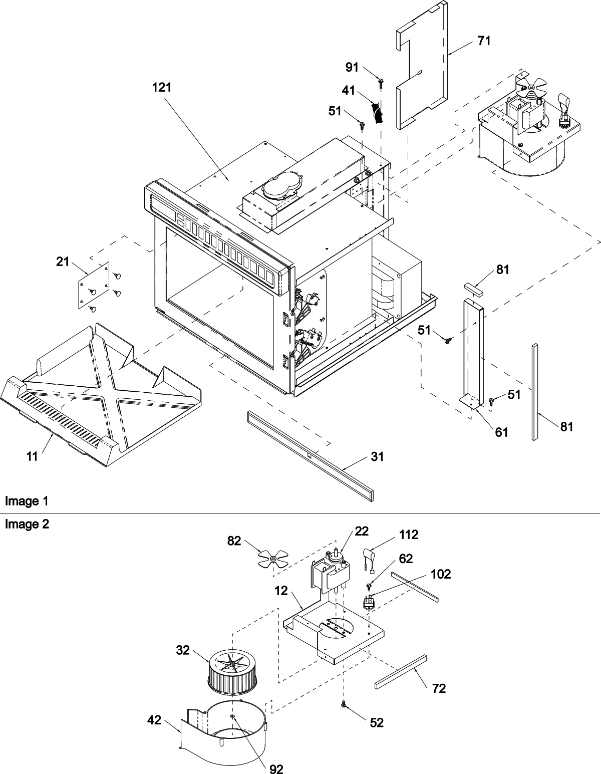 SPLASH SHIELD, BLOWER ASSY & CAVITY