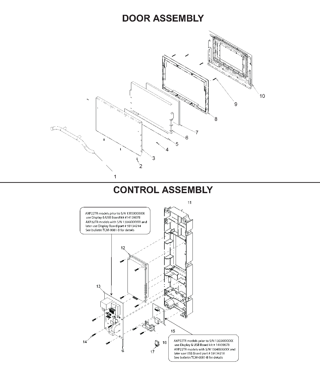 DOOR ASSEMBLY, CONTROL ASSEMBLY