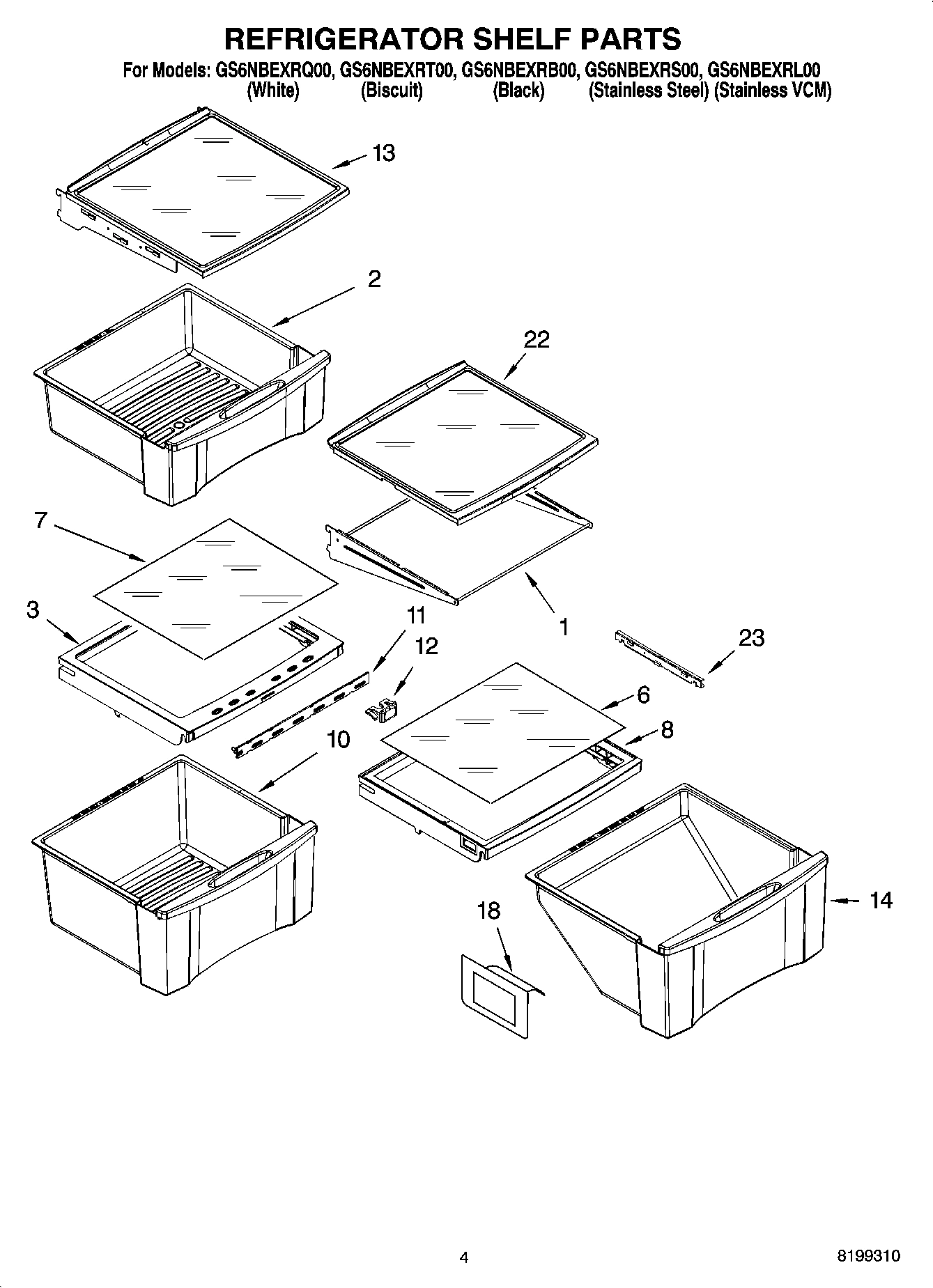 03 - REFRIGERATOR SHELF PARTS