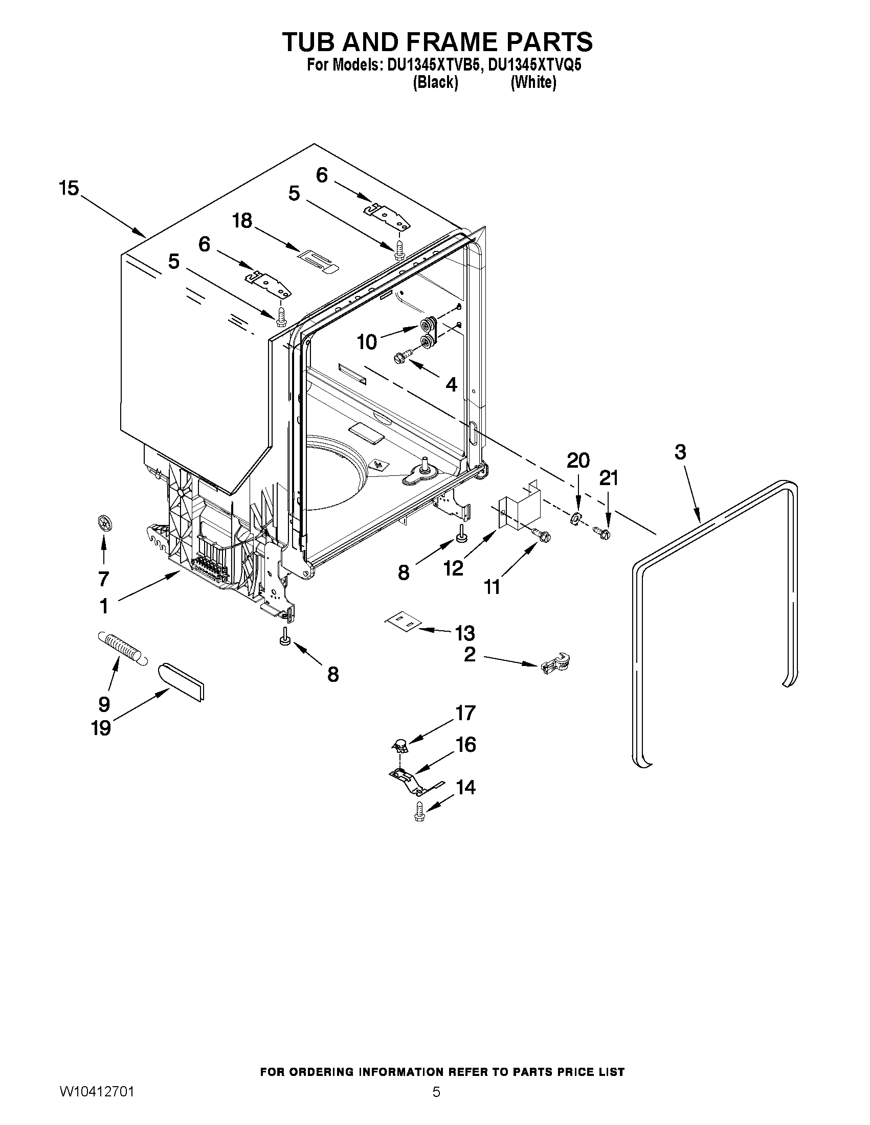 05 - TUB AND FRAME PARTS