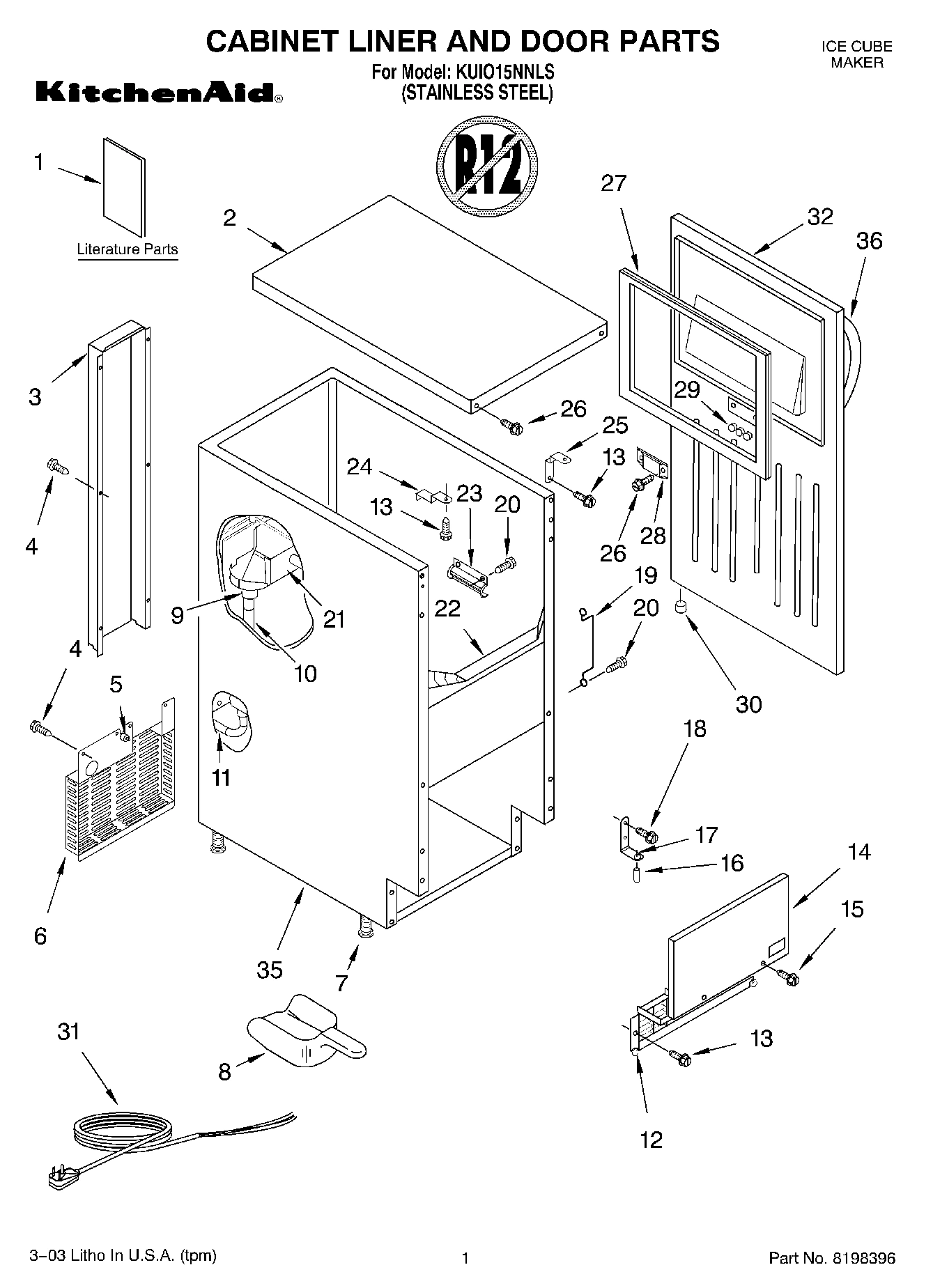 01 - CABINET LINER AND DOOR PARTS