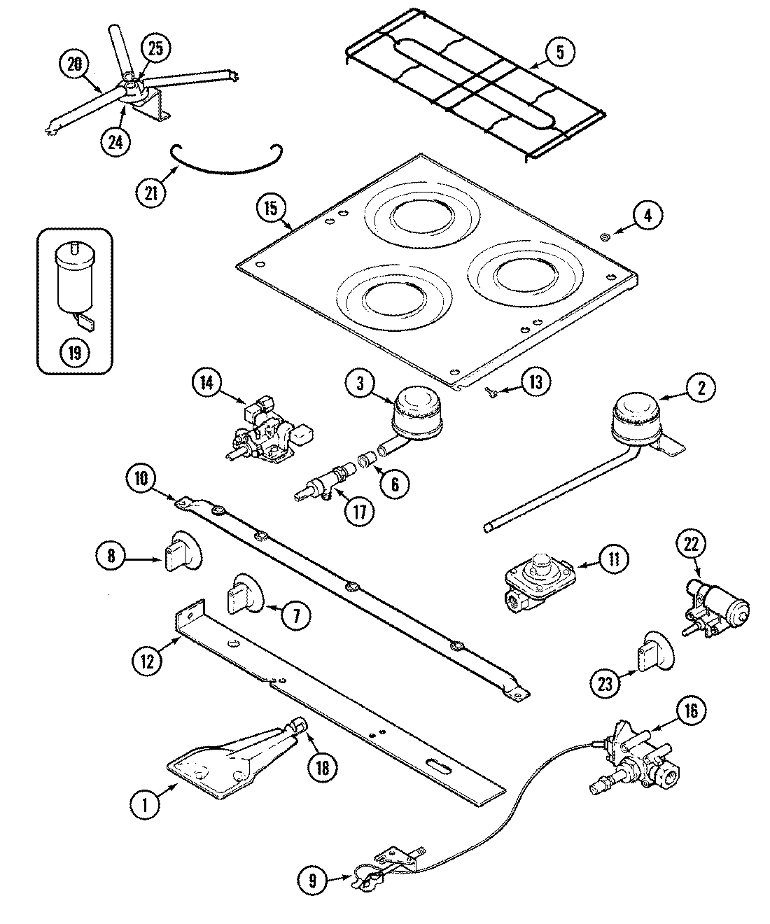02 - MAIN TOP & BURNER ASSEMBLY