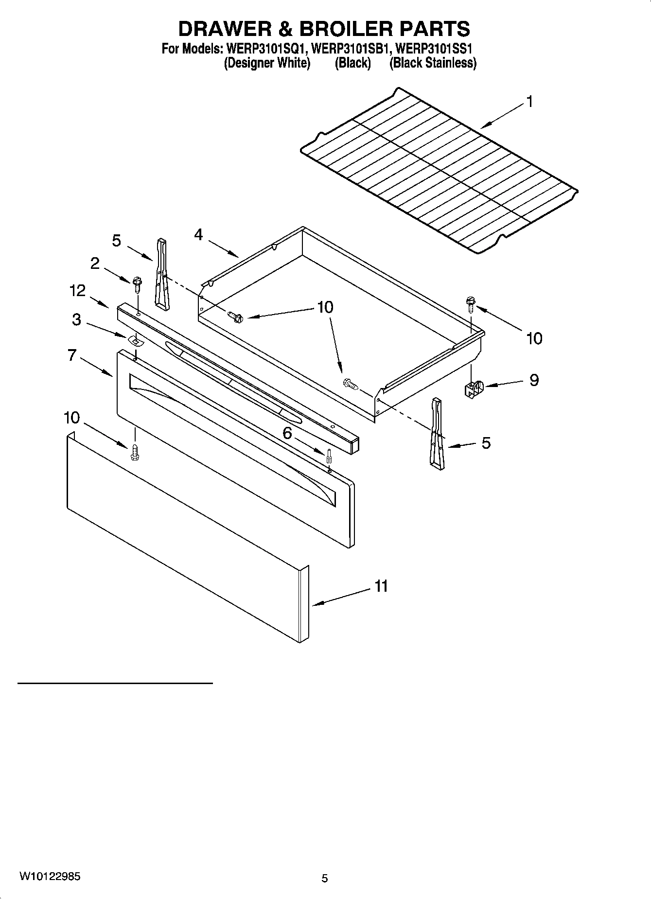 04 - DRAWER & BROILER PARTS