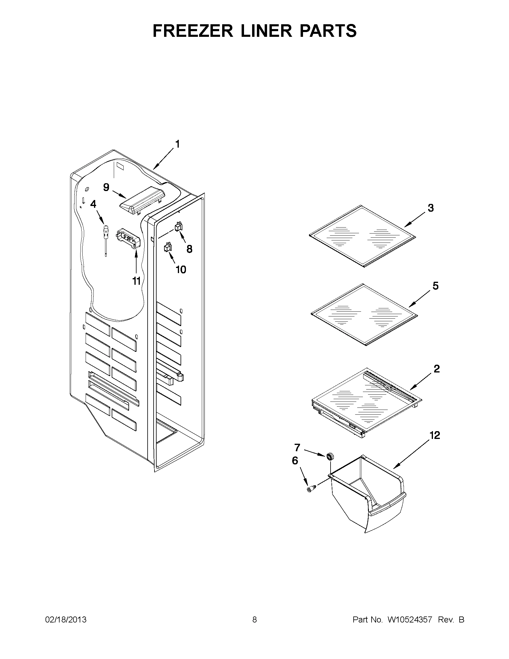04 - FREEZER LINER PARTS