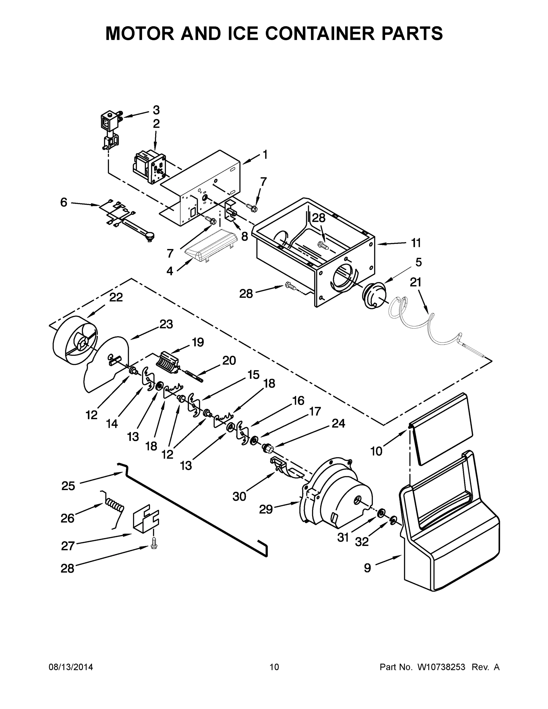 06 - MOTOR AND ICE CONTAINER PARTS
