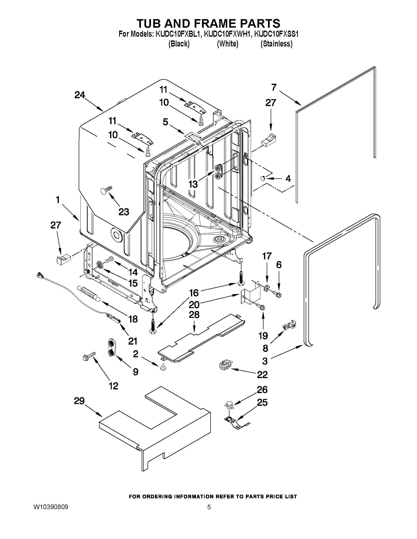 05 - TUB AND FRAME PARTS