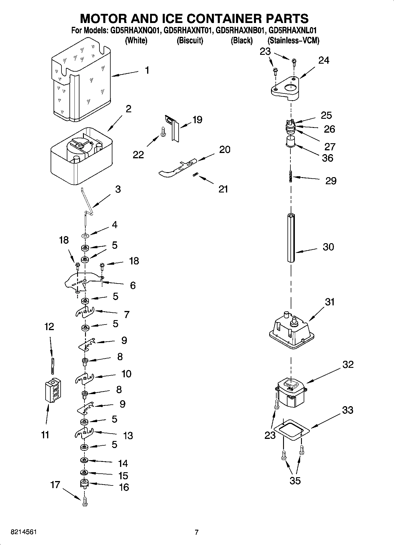 05 - MOTOR AND ICE CONTAINER PARTS