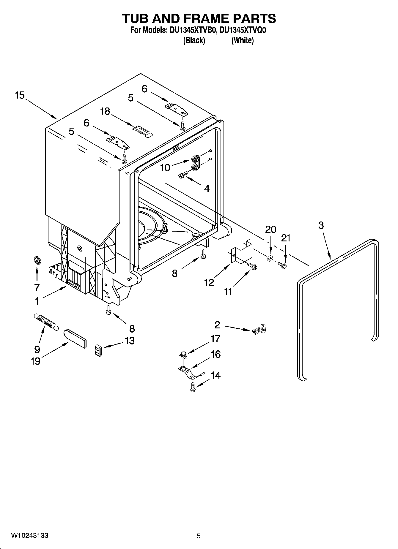 05 - TUB AND FRAME PARTS