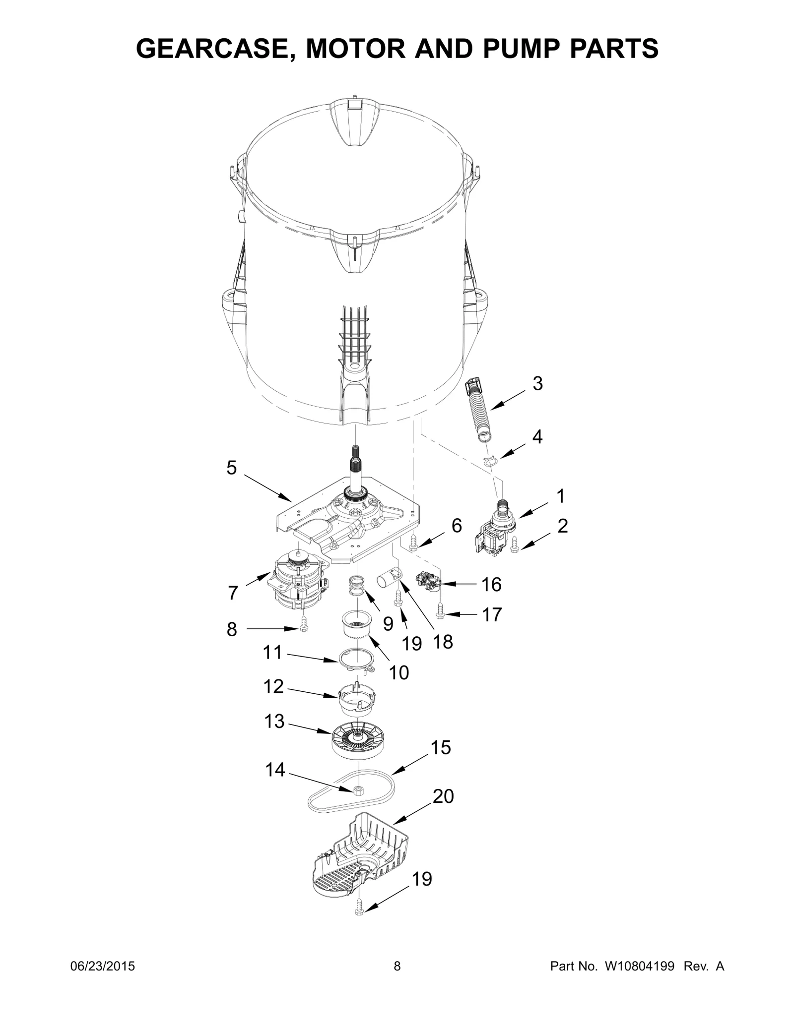 GEARCASE, MOTOR AND PUMP PARTS