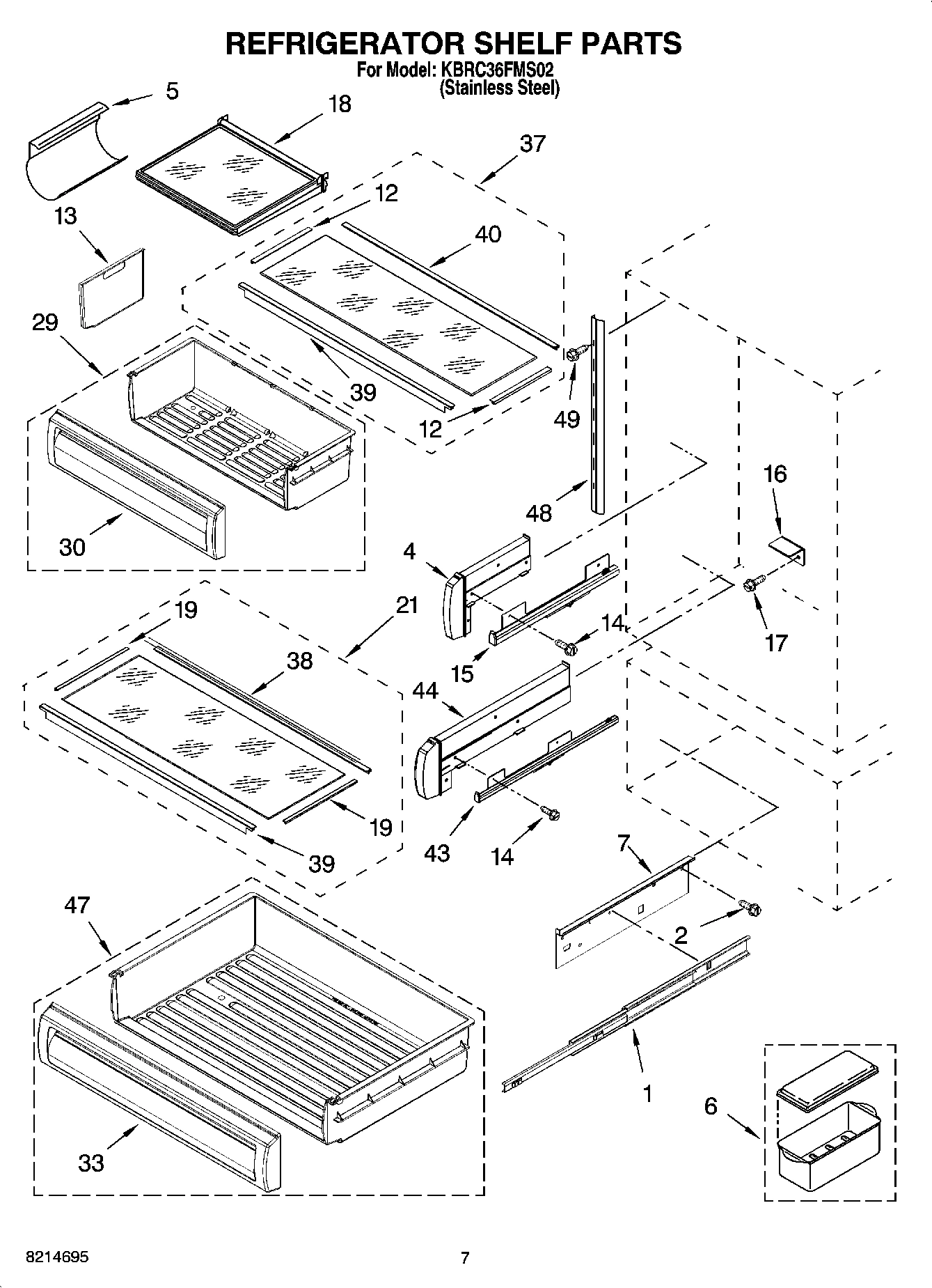 05 - REFRIGERATOR SHELF PARTS