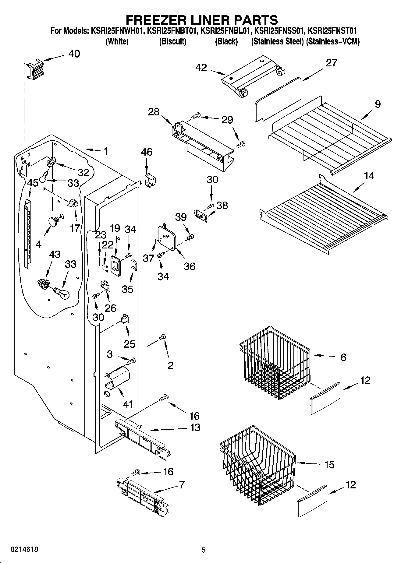 04 - FREEZER LINER PARTS