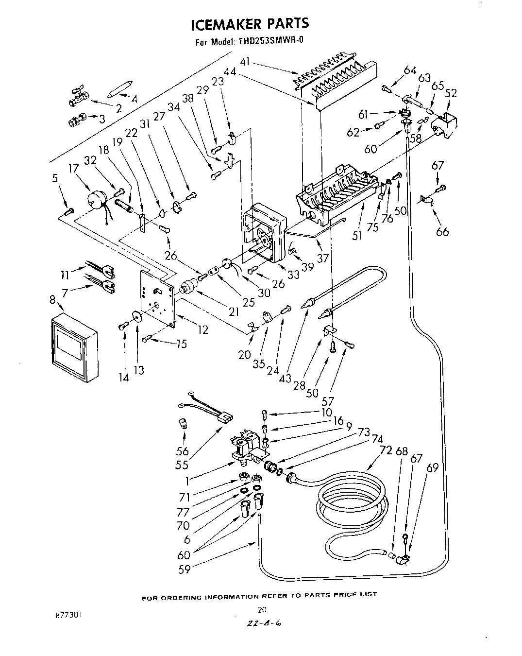 12 - ICE MAKER , PARTS NOT ILLUSTRATED