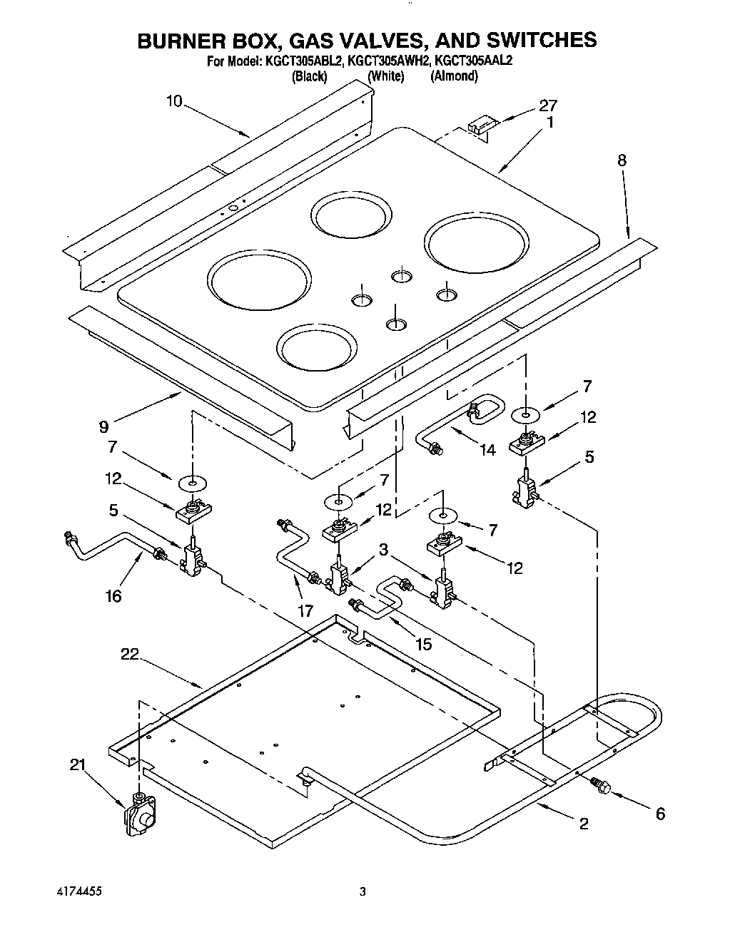 03 - BURNER BOX, GAS VALVES, AND SWITCHES