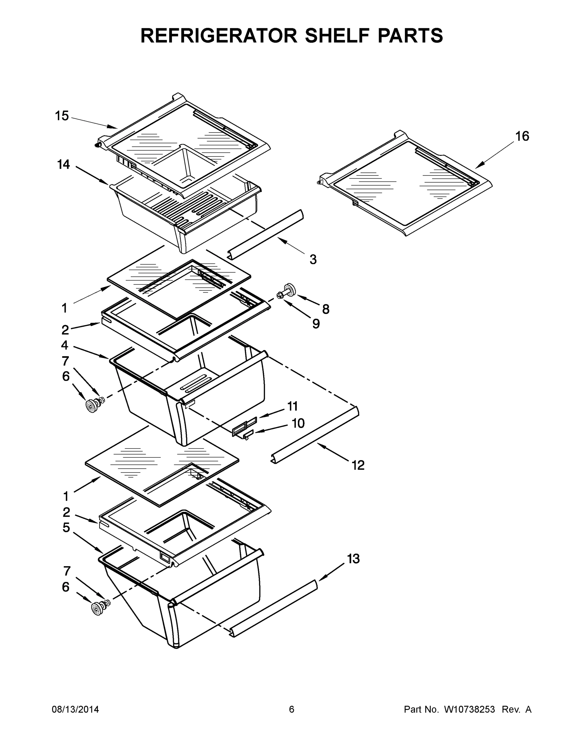 04 - REFRIGERATOR SHELF PARTS