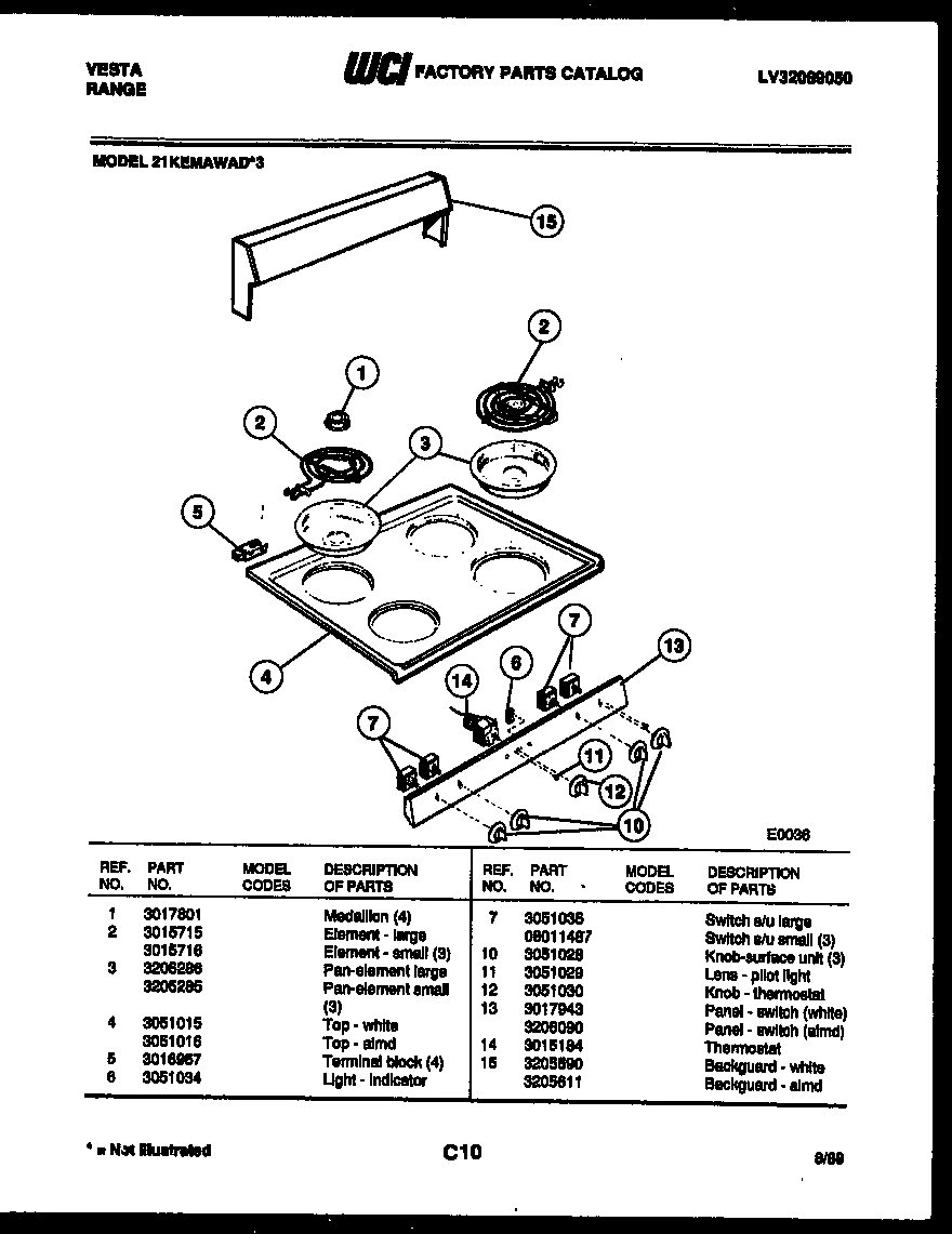 02 - BACKGUARD AND COOKTOP PARTS