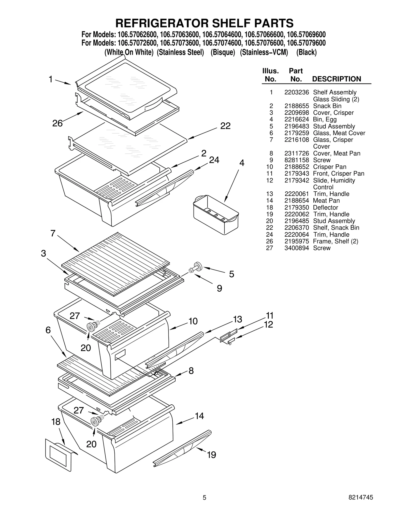REFRIGERATOR SHELF PARTS
