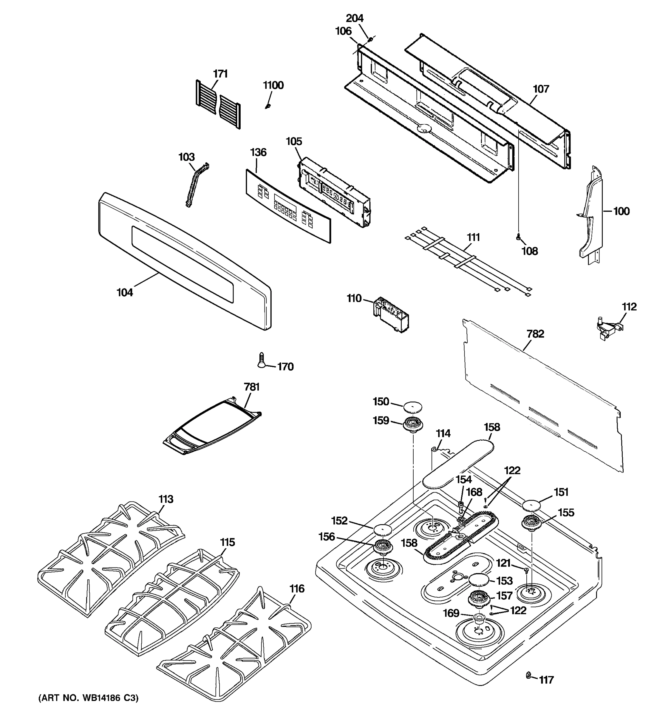 CONTROL PANEL & COOKTOP