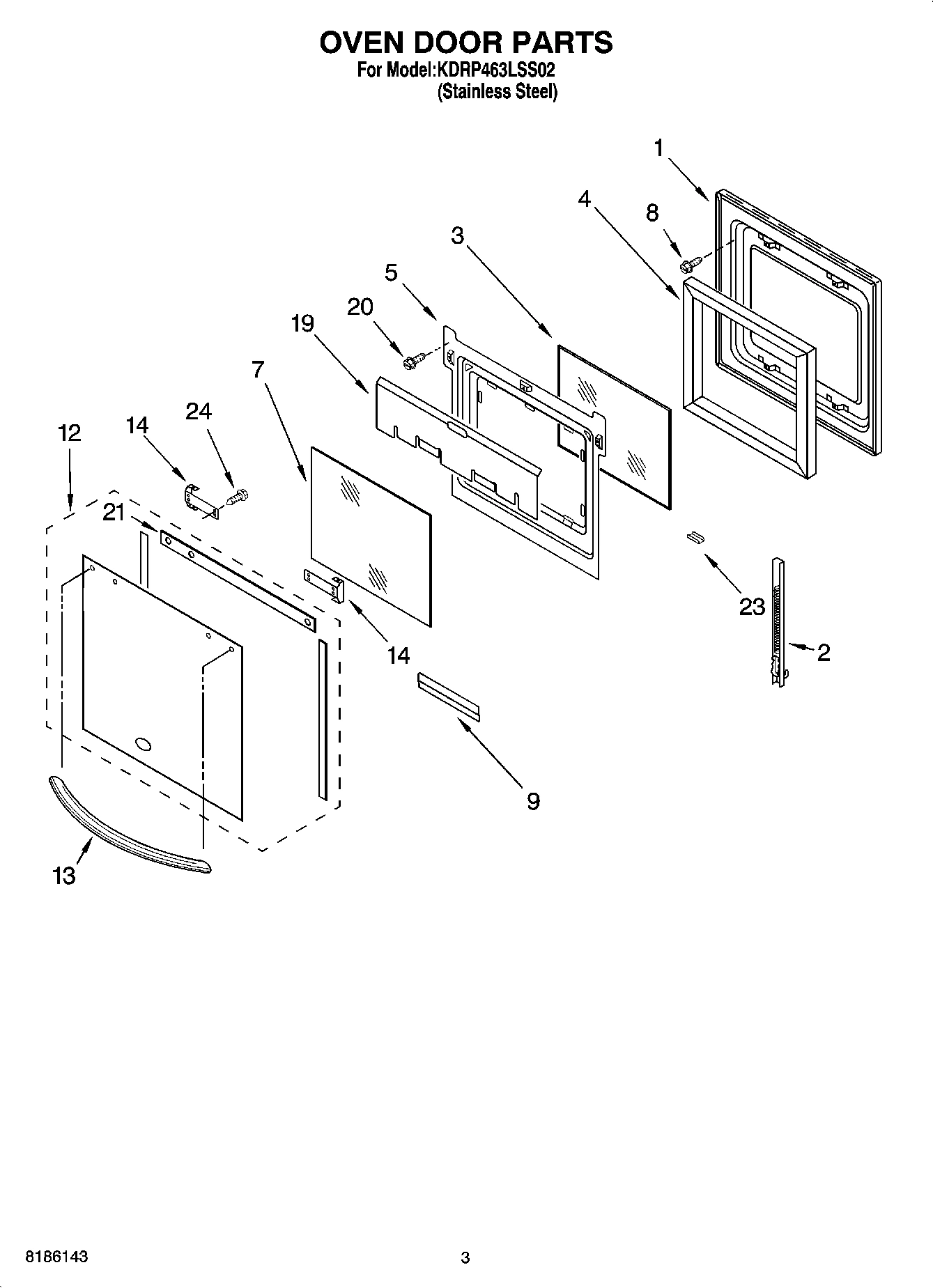 02 - OVEN DOOR PARTS