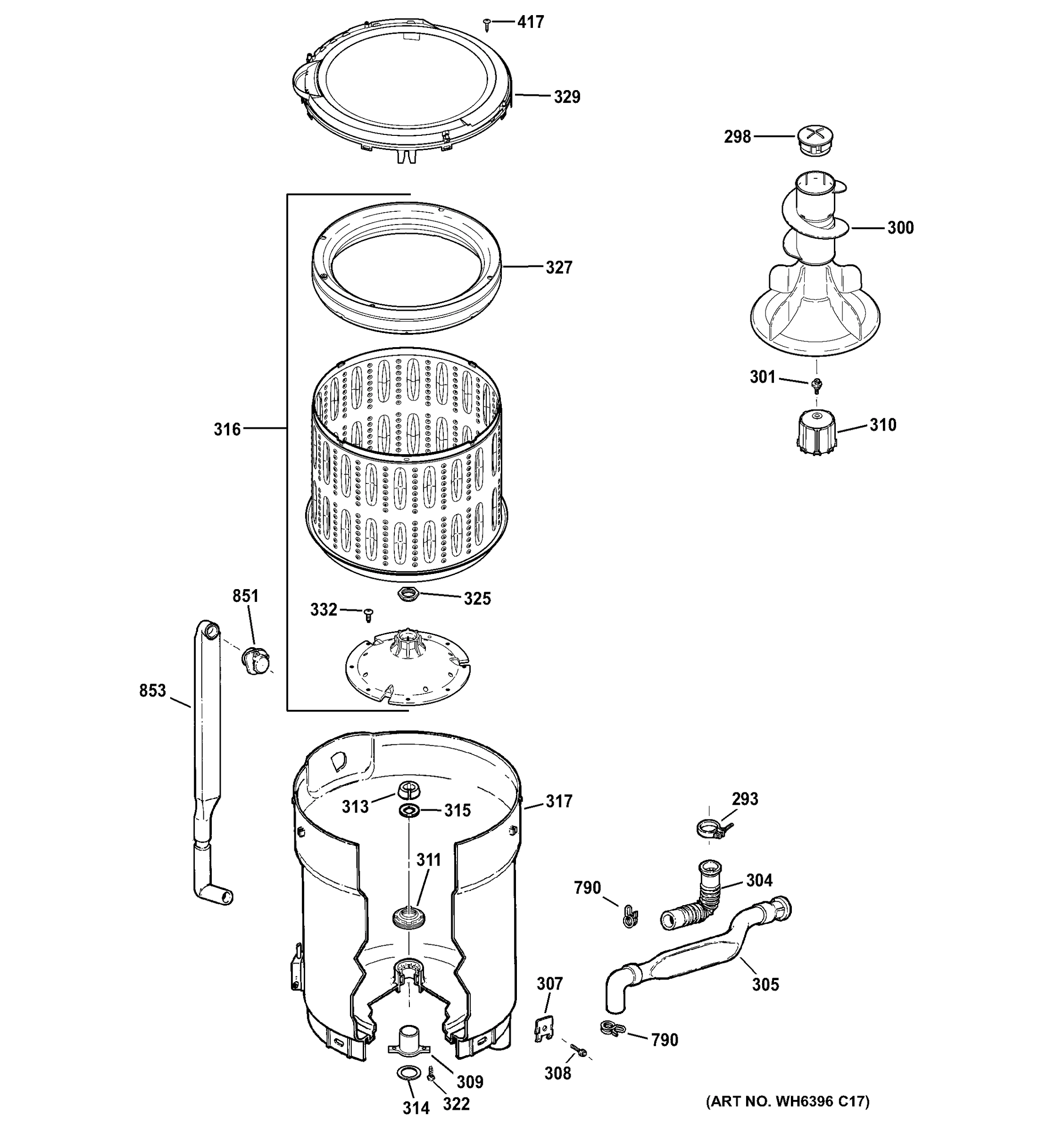 TUB, BASKET & AGITATOR
