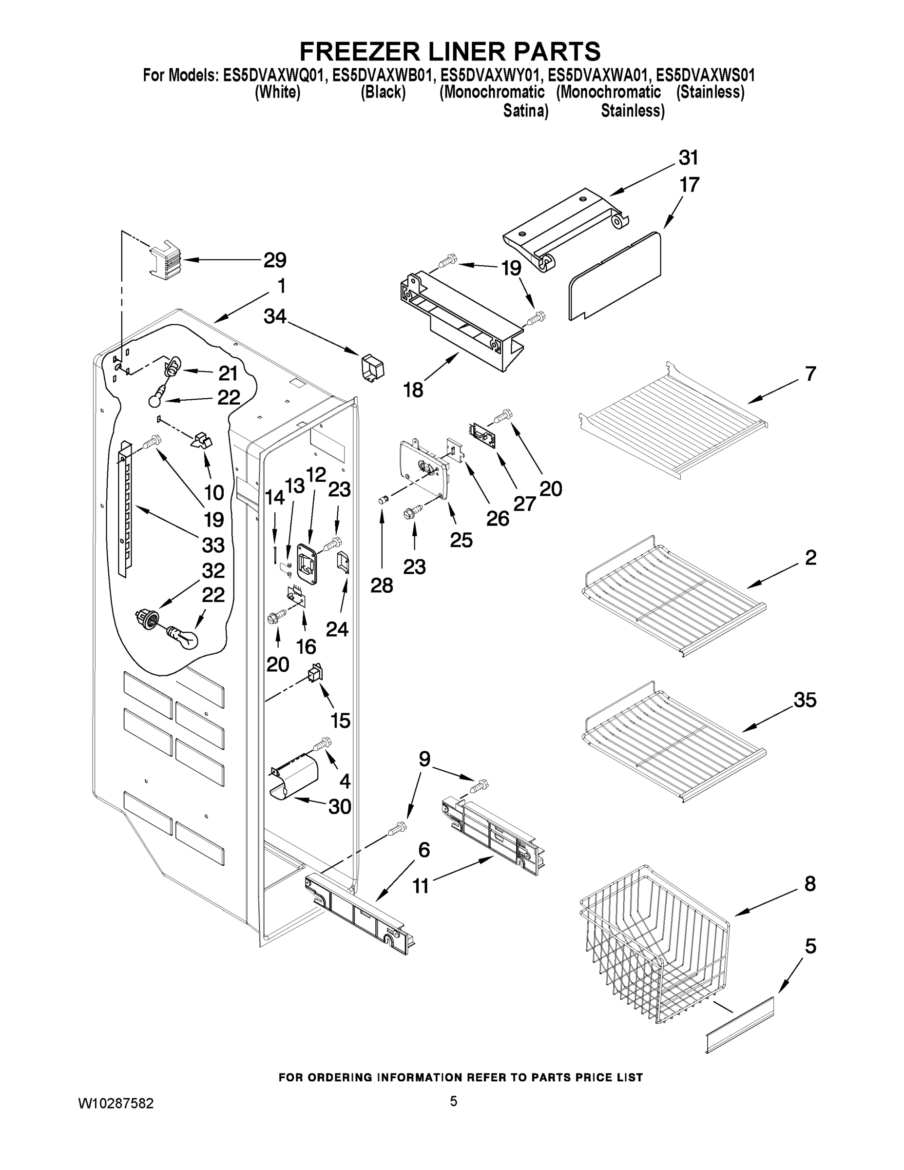 04 - FREEZER LINER PARTS