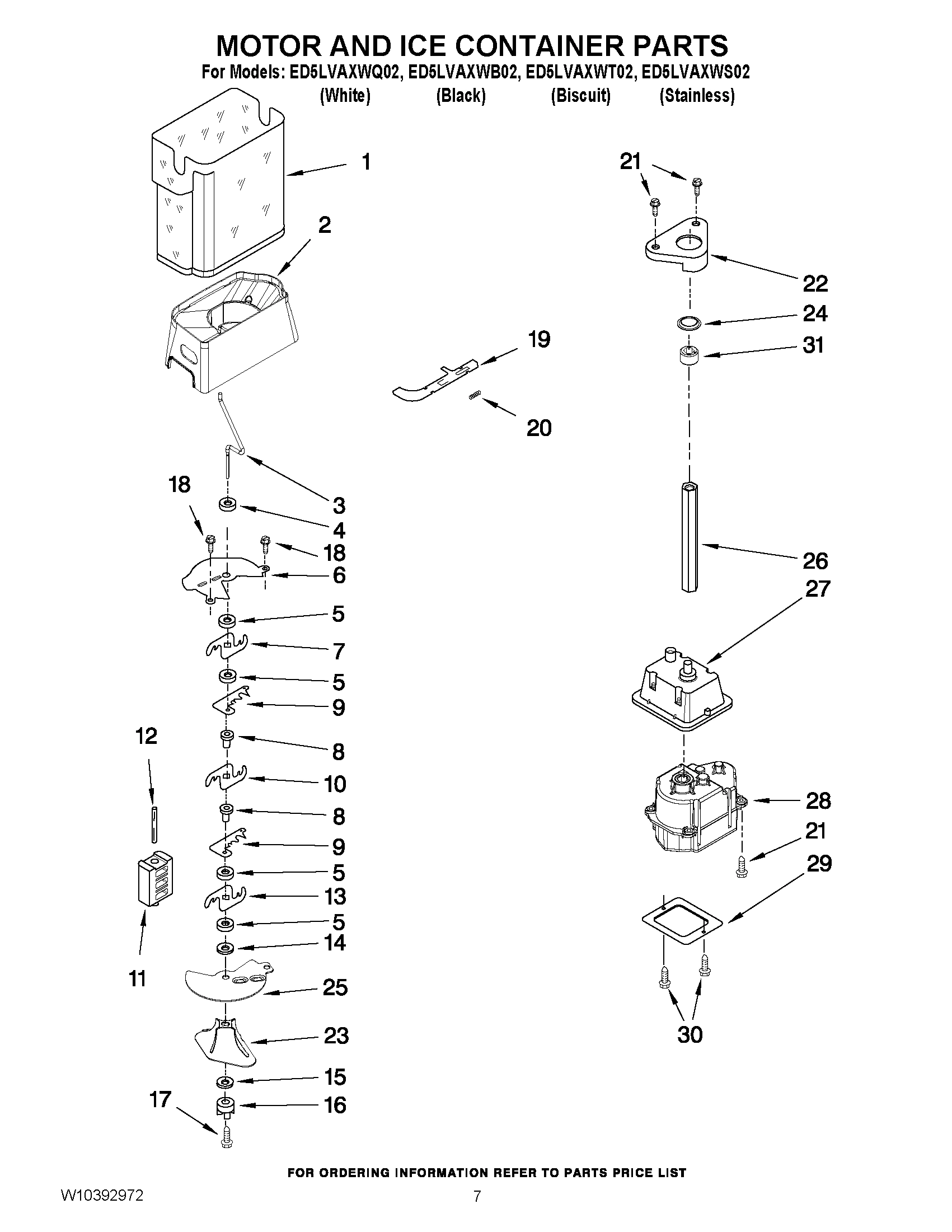 05 - MOTOR AND ICE CONTAINER PARTS
