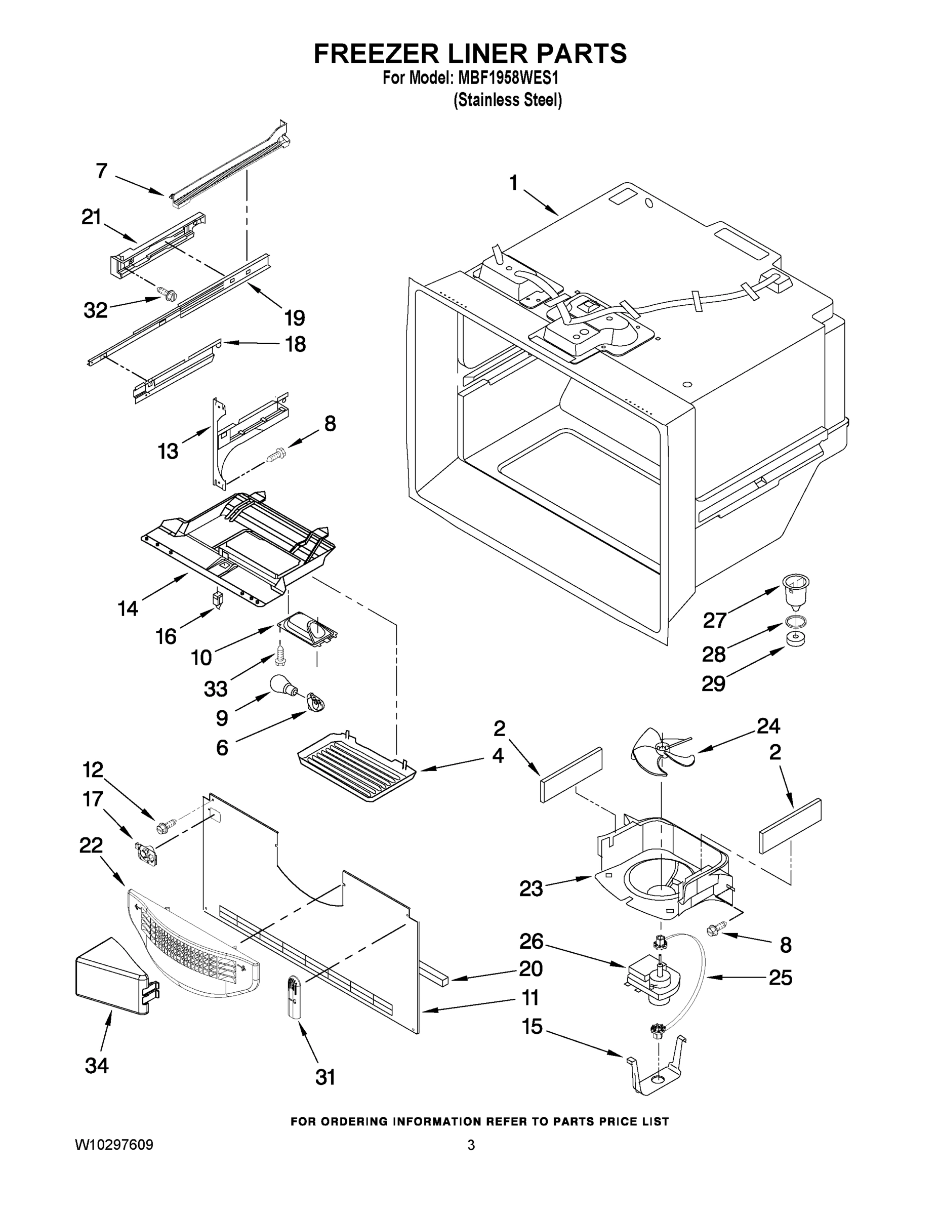 02 - FREEZER LINER PARTS
