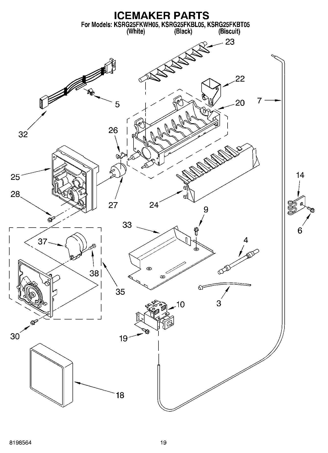12 - ICEMAKER PARTS, PARTS NOT ILLUSTRATED