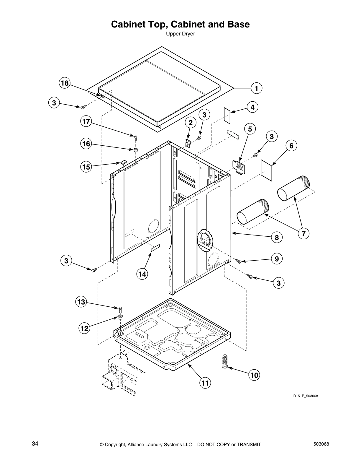 Cabinet Top, Cabinet and Base