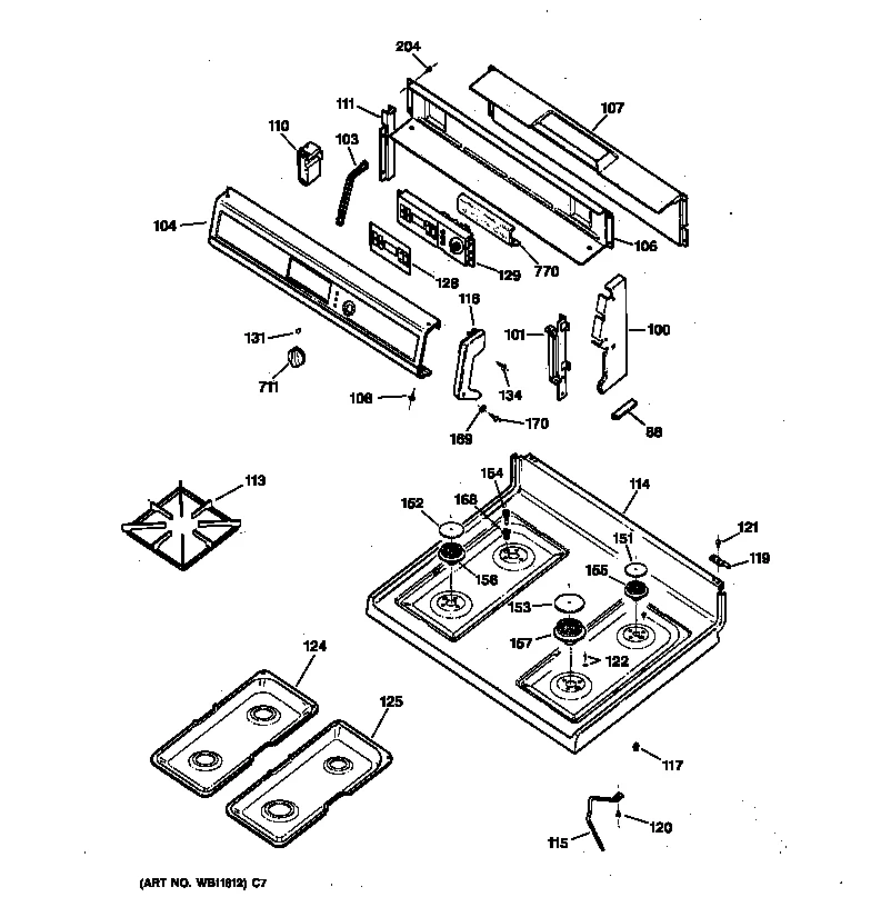 CONTROL PANEL & COOKTOP