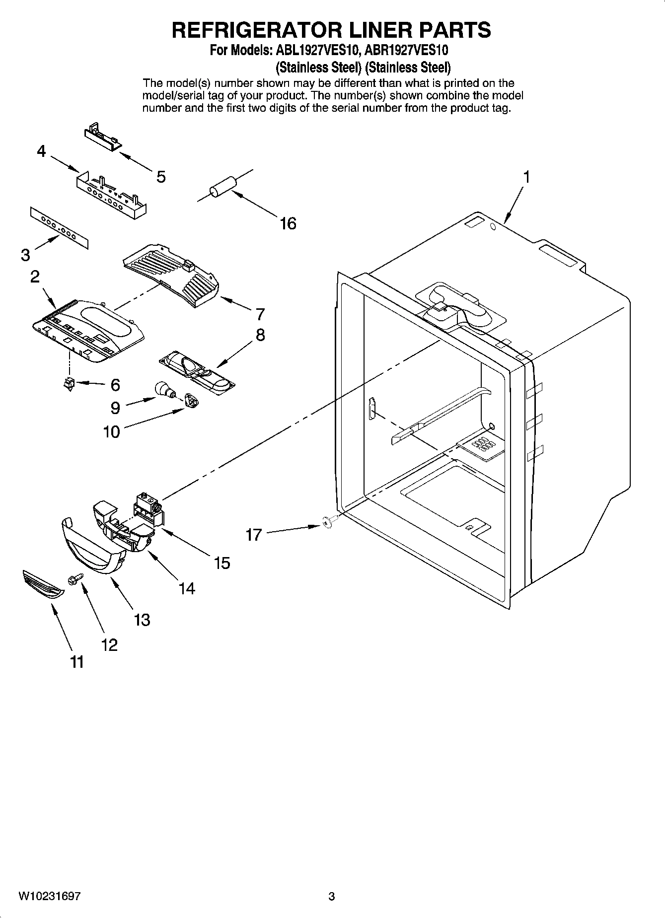 02 - REFRIGERATOR LINER PARTS