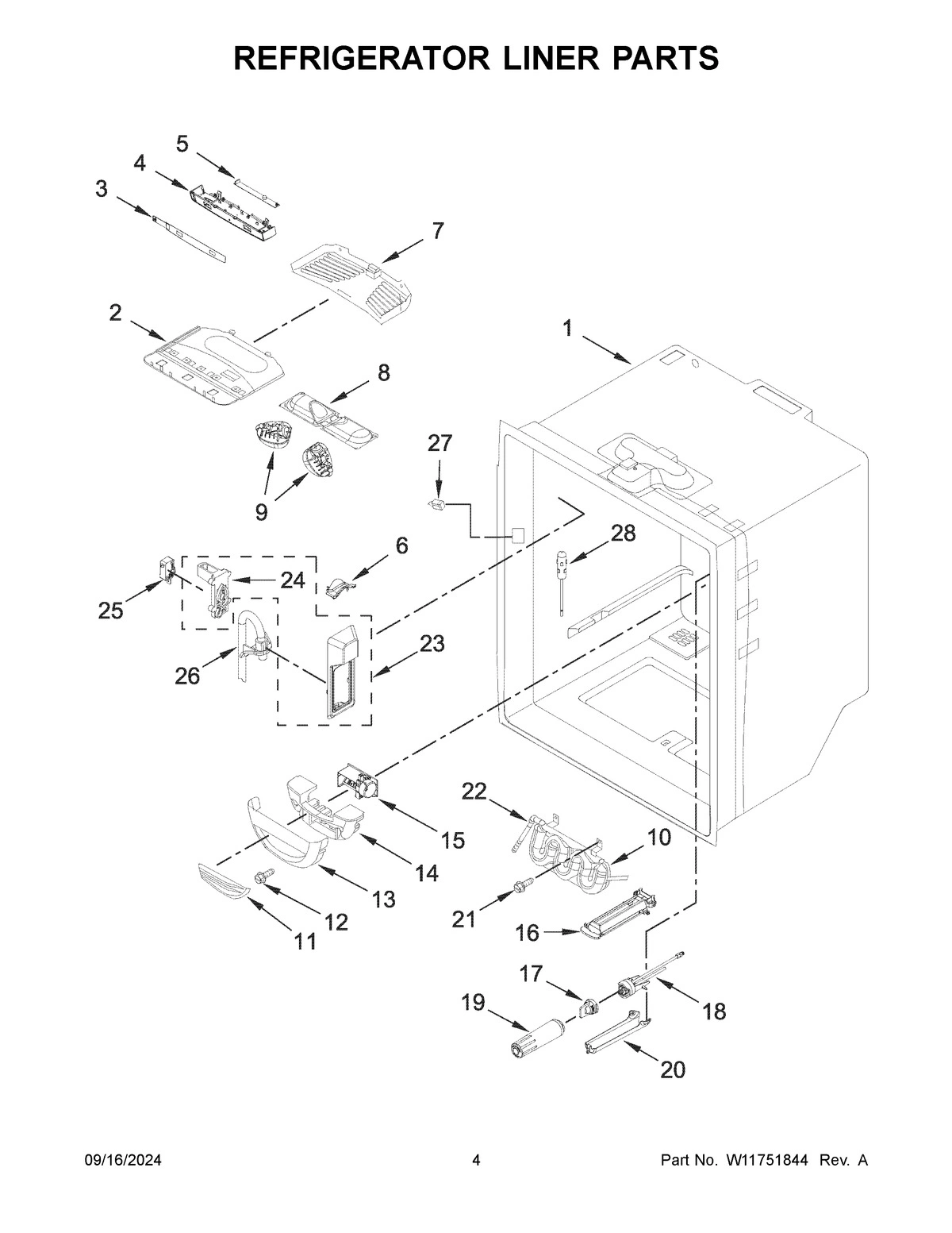 03 - REFRIGERATOR LINER PARTS