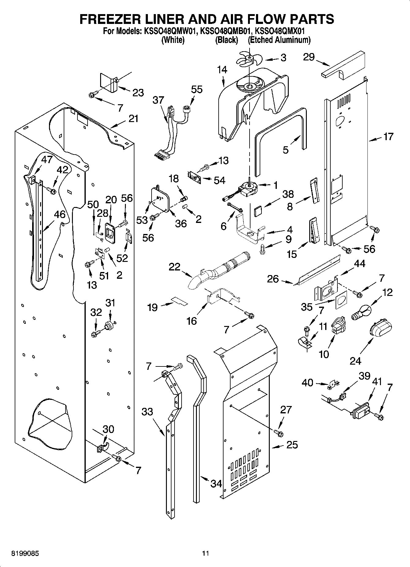 08 - FREEZER LINER AND AIR FLOW PARTS