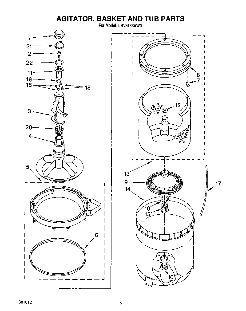 04 - AGITATOR, BASKET AND TUB