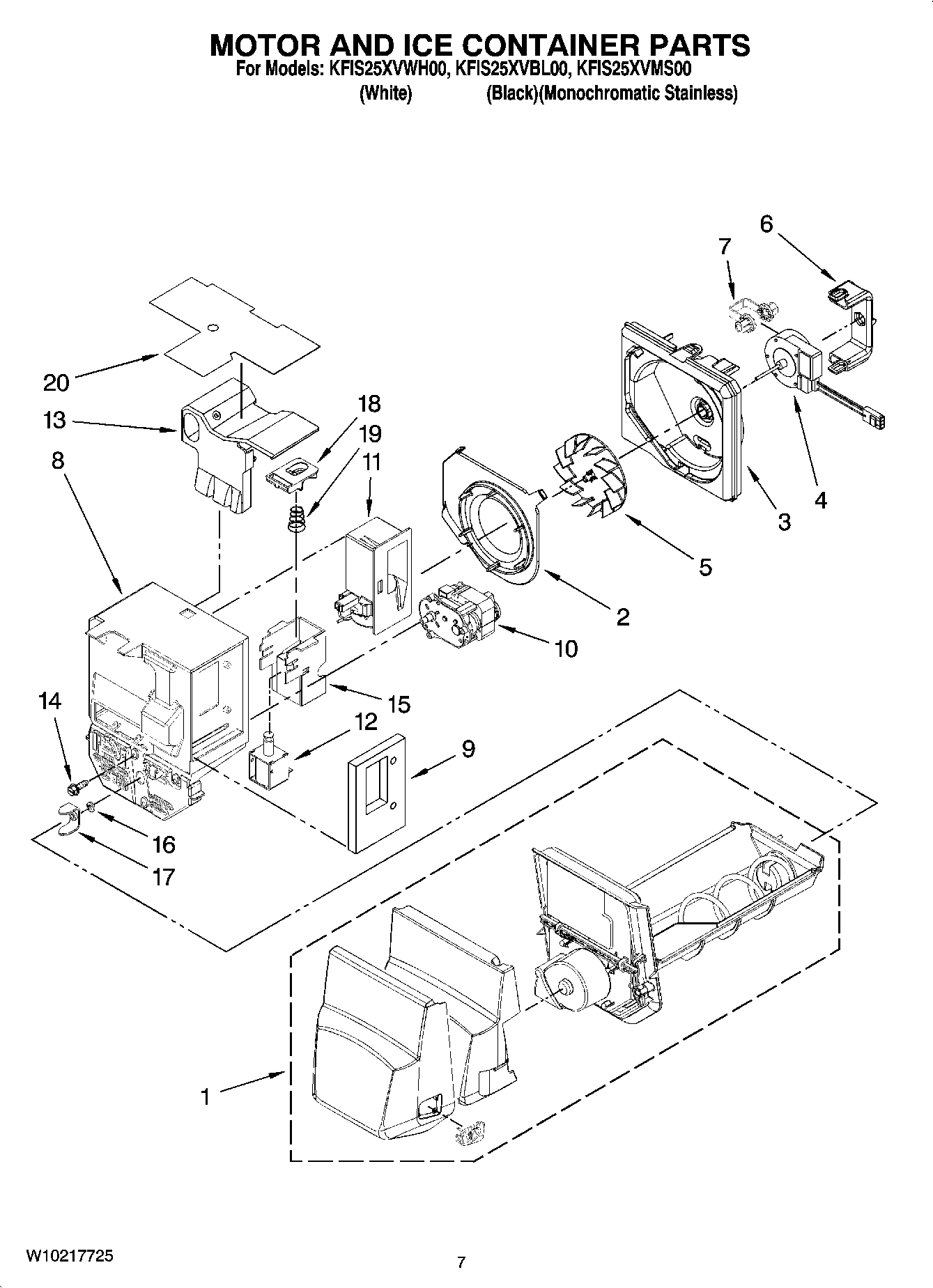 04 - MOTOR AND ICE CONTAINER PARTS