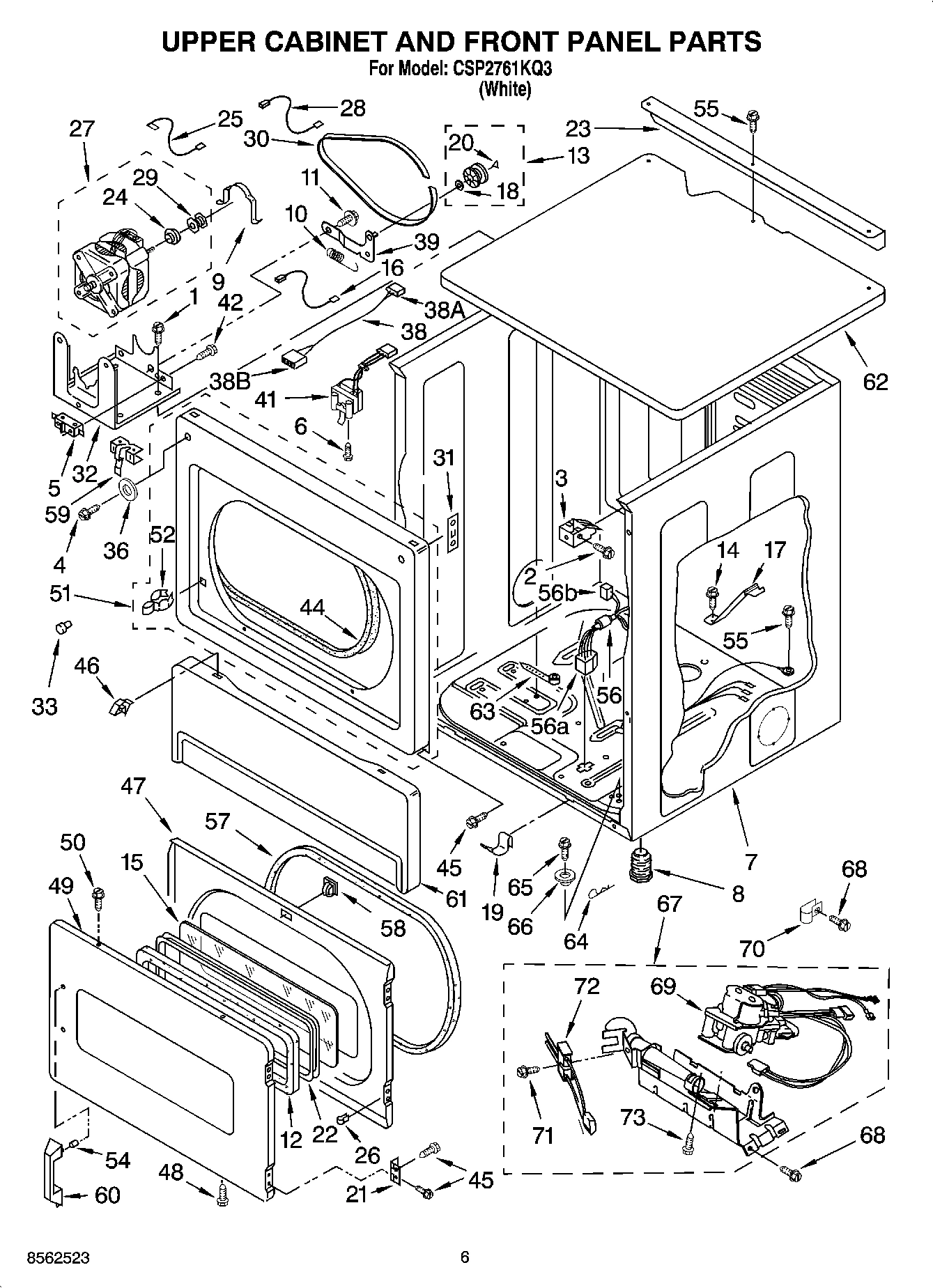 06 - UPPER CABINET AND FRONT PANEL PARTS