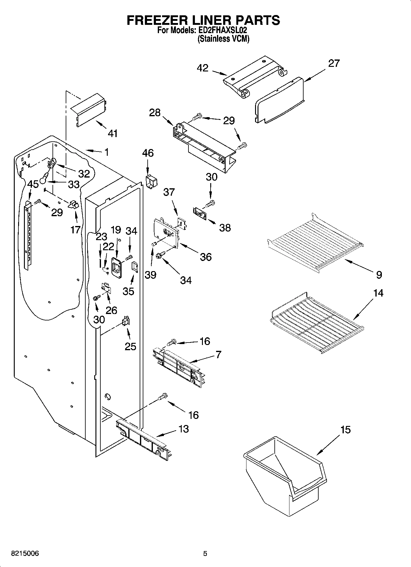 04 - FREEZER LINER PARTS