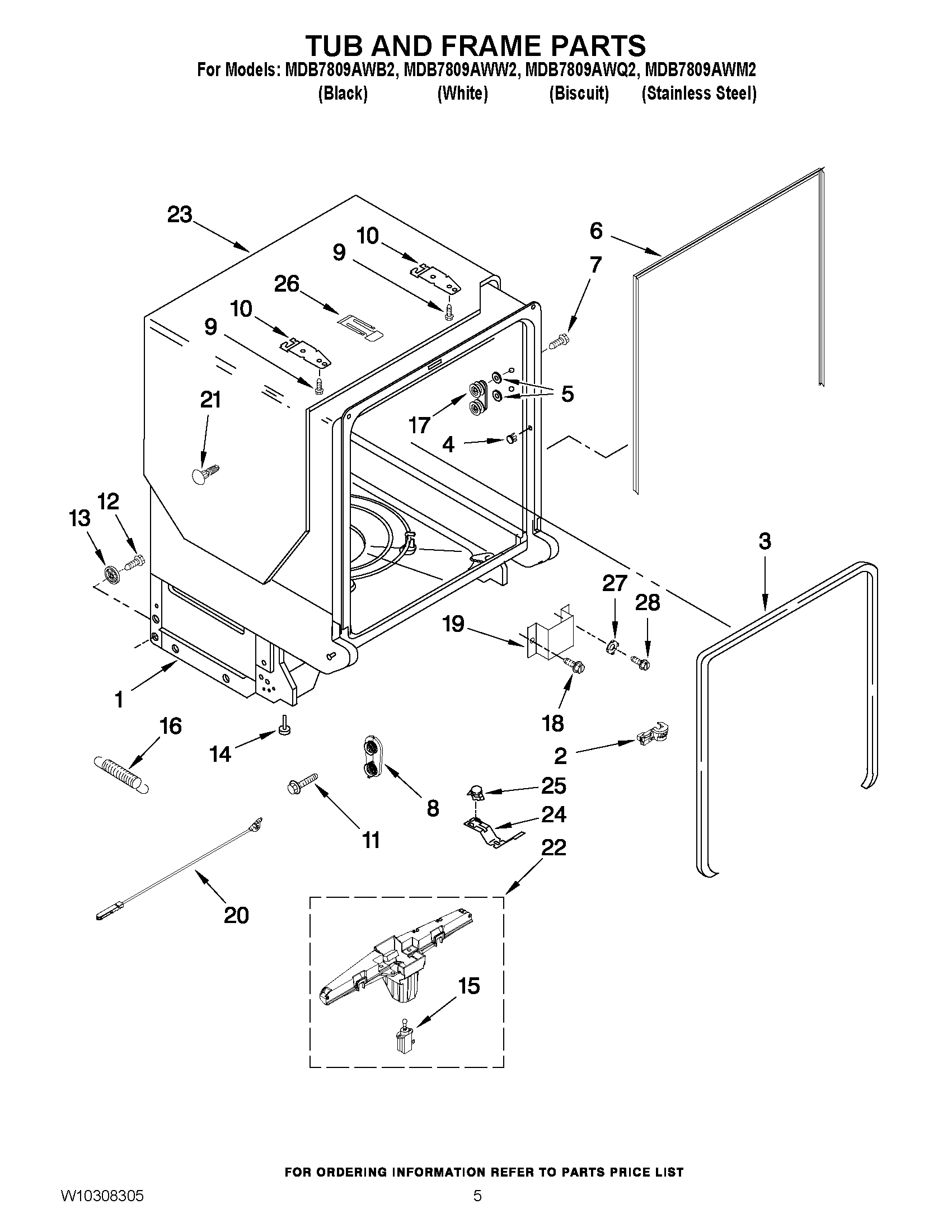 05 - TUB AND FRAME PARTS
