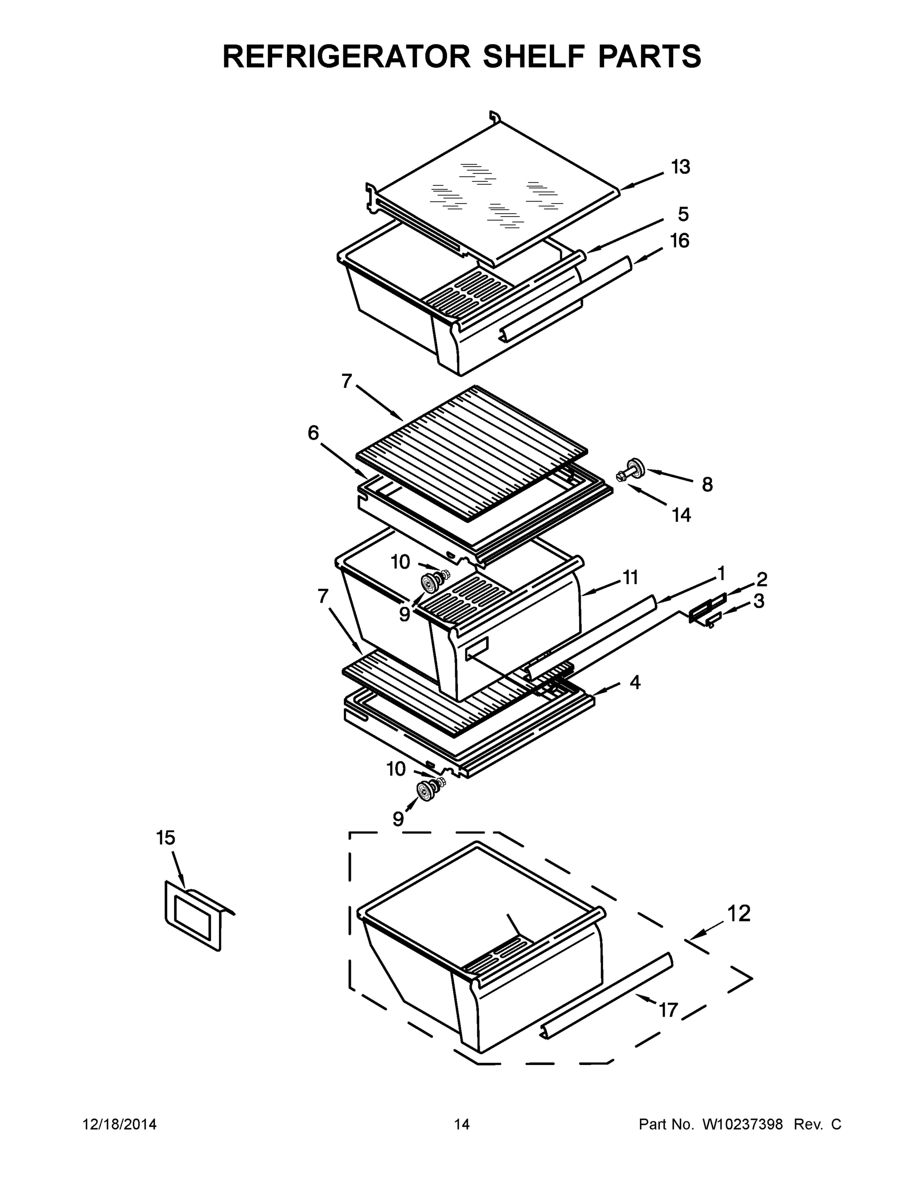 08 - REFRIGERATOR SHELF PARTS