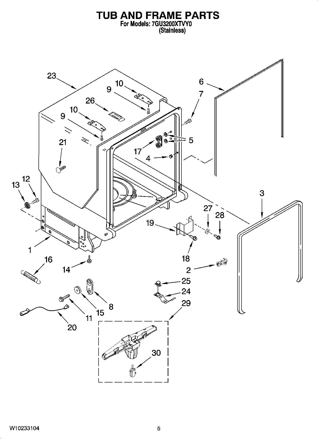 05 - TUB AND FRAME PARTS