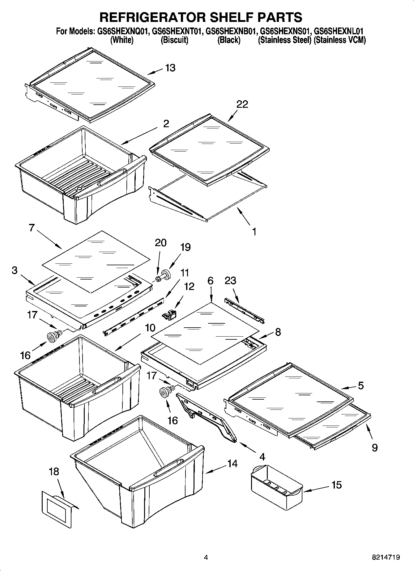 03 - REFRIGERATOR SHELF PARTS