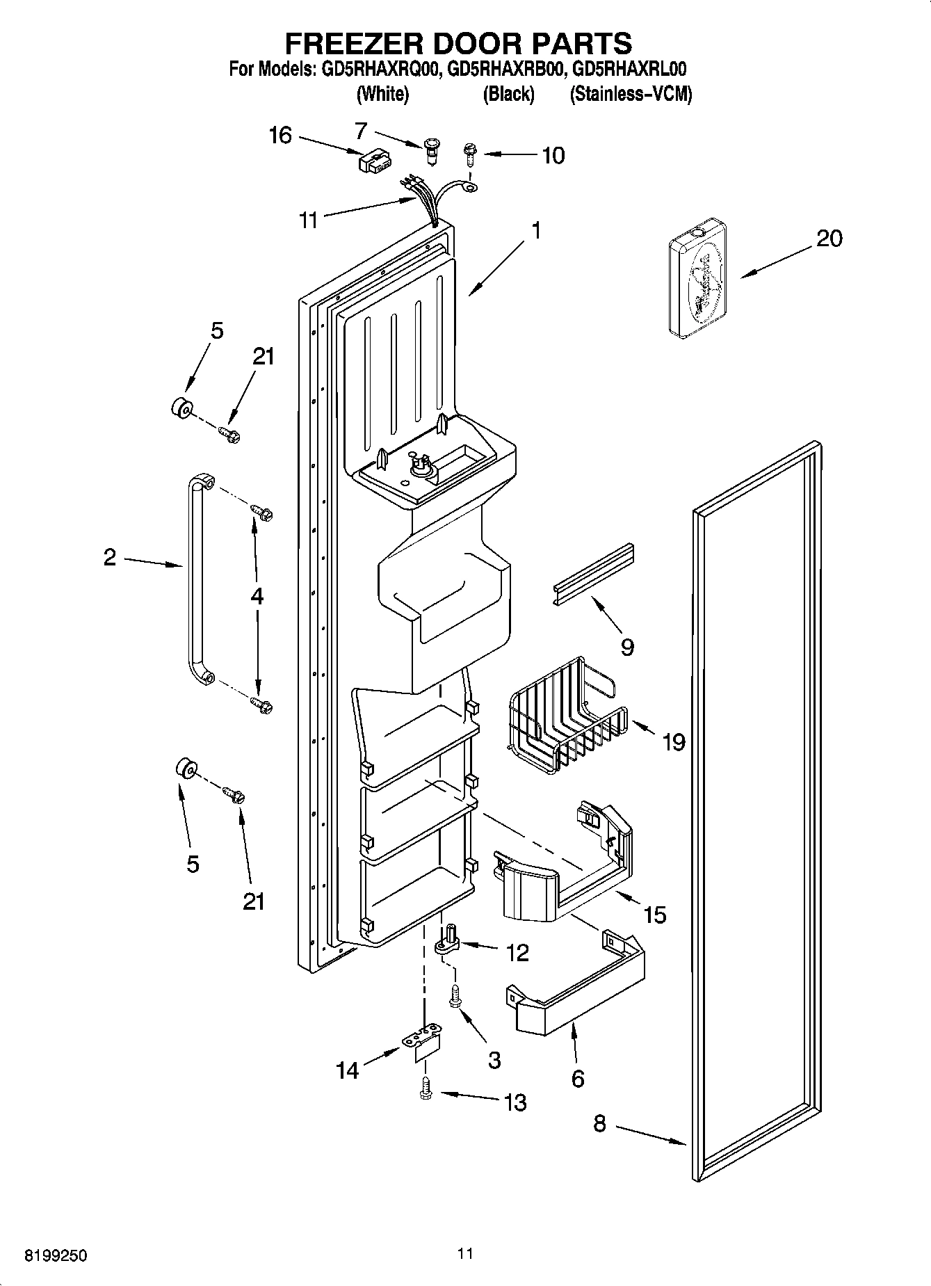 07 - FREEZER DOOR PARTS