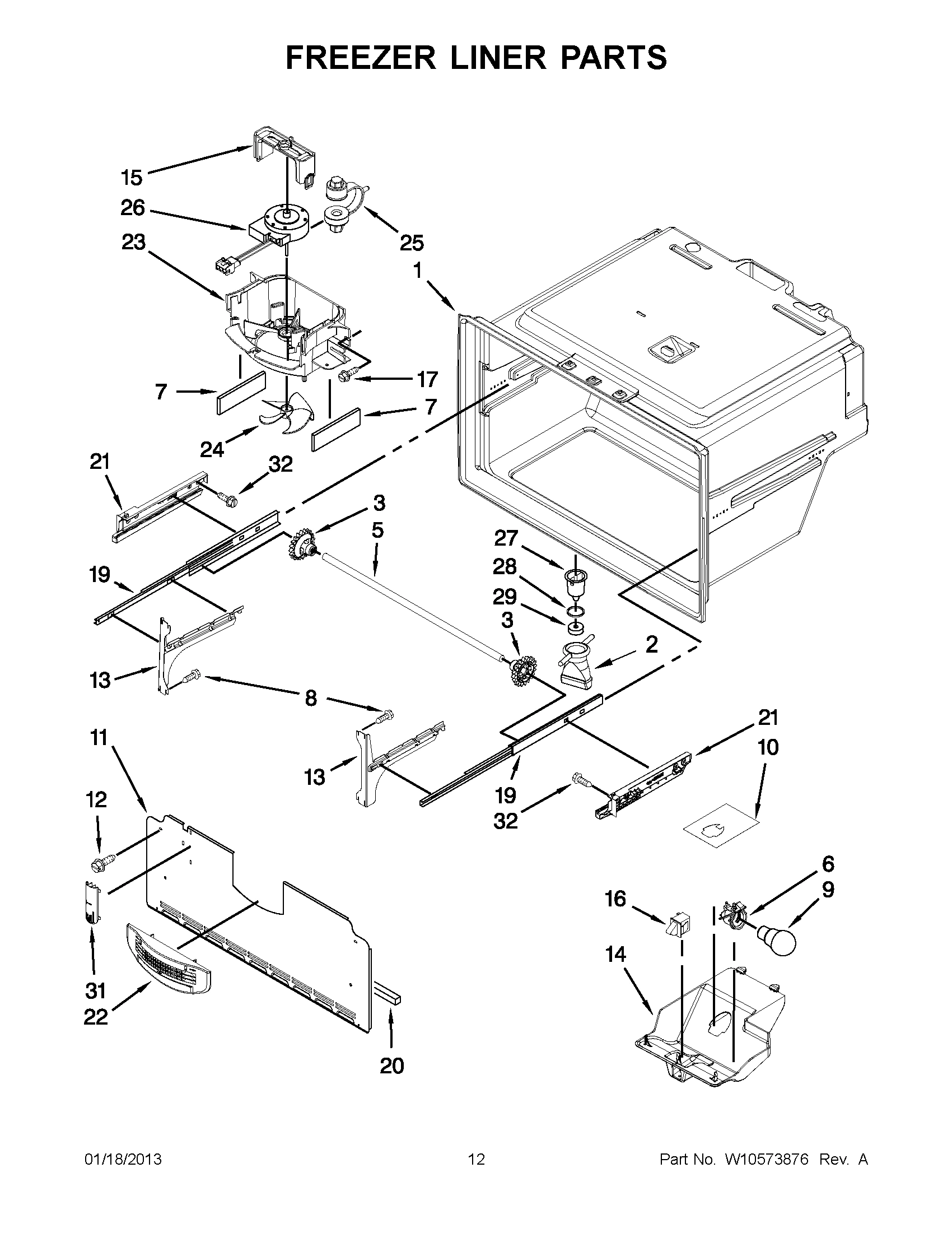 06 - FREEZER LINER PARTS